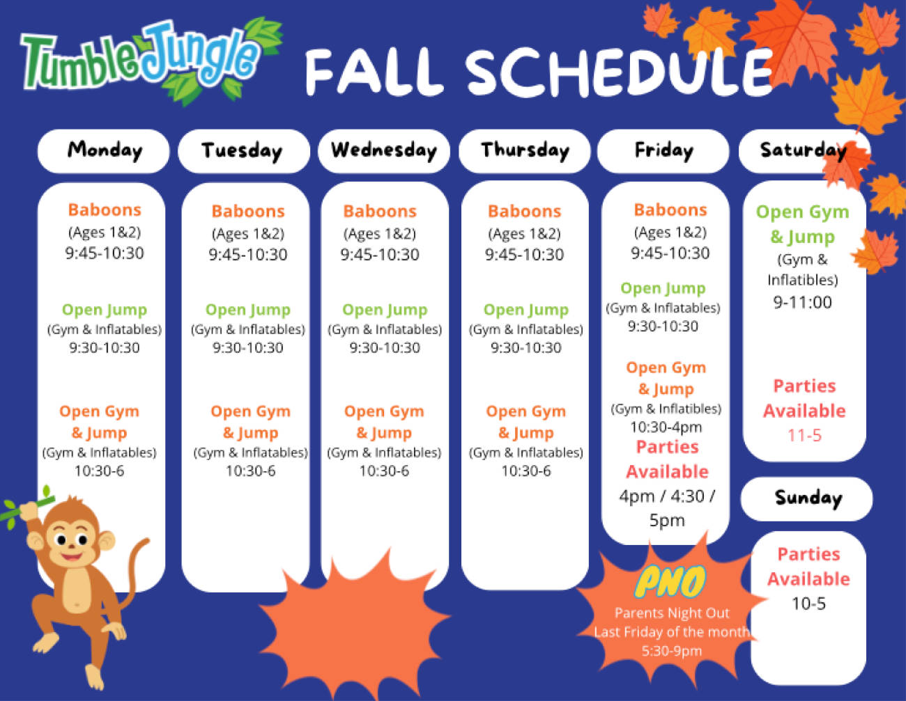 Fall Schedule 1300